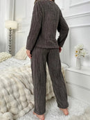 [Leve 2 Pague 1] Pijama Feminino Ursinho Luma (Veludo Suave, calor por dentro) + BRINDE: 1 Pantufa Nuvem Antifrío
