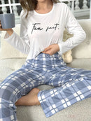 [Leve 2 Pague 1] Pijama Feminino Noite Serena (Toque quente e suave) + BRINDE: 1 Pantufa Nuvem Antiaderente