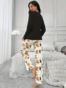[Leve 2 Pague 1] Pijama Feminino Jardim de Neve (Aconchego leve contra o frio) + BRINDE: 1 Pantufa Antifrío + estilo para usar em casa